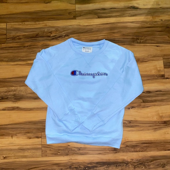 Champion Tops Baby Blue Champion Crewneck Poshmark